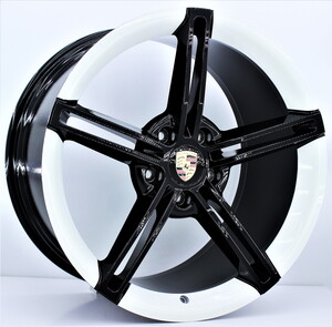 EMR-114-06 9,5J*21 5*130 ET60 71,56 GLOSS BLACK SPOKES+MILK #1